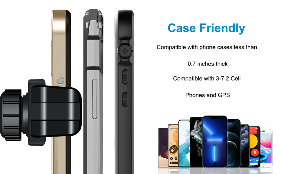 Universal Center Mirror Mobile Holder Hanging Adjustable 360 Degree Rotatable Rear View Mirror Phone Mount Compatible with 3-7.2 Inch Phones