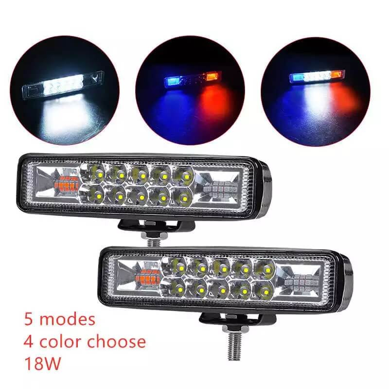 6inch LED Work Light bar double color Strobe 12V 24V(1-PC)