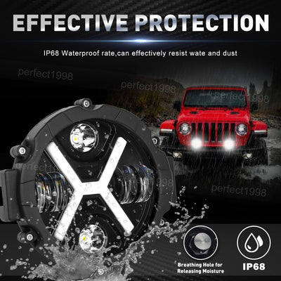 7 Inch Cree Led Work Light Spot + DRL X Style 1 Pc
