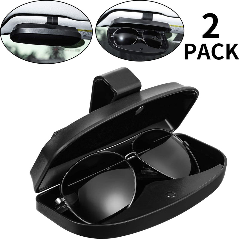 Car Glasses Case Sunglasses Box Visor Accessories Universal Glasses  Organizer for Car Sun Visor Sunglasses Holder (Brown)