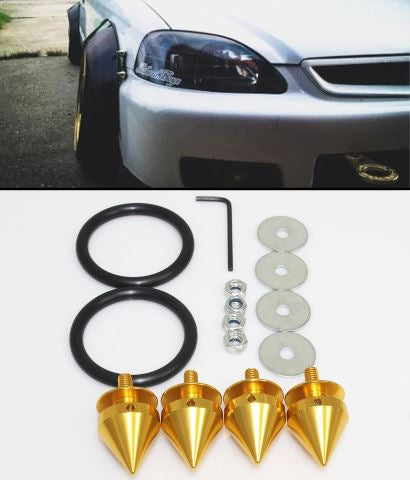 JDM Spike Bumper Quick Release Fastener Car Trunk Fender Gold