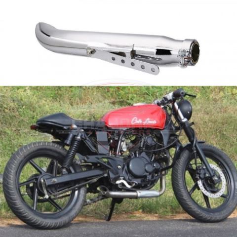 Cafe Racer Bike Exhaust Straight Pipe Chrome