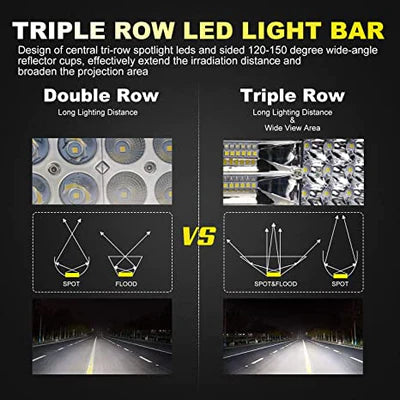 41 Inch curve Bar Light With Side Brackets Tri Row Style