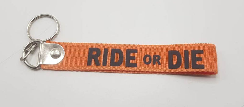 Ride or Die Fabric Keychain Orange