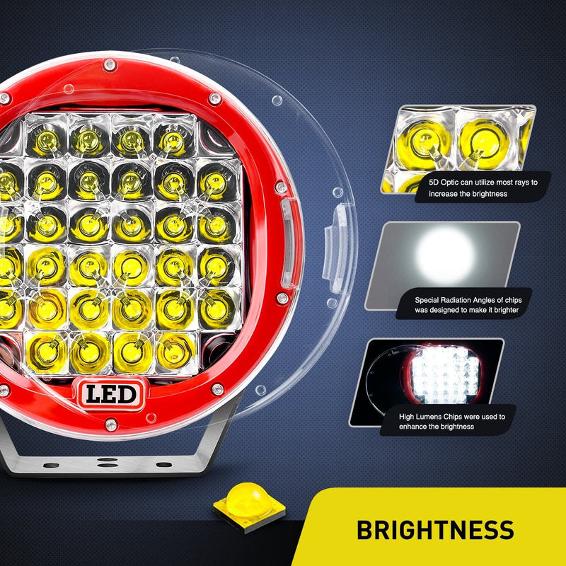 9 Inch Round LED Driving Light 92 Watt Spot Light 2 pcs