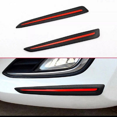 Car Universal Front Rear Carbon Fiber Bumper Air Guard 2 Pcs Set