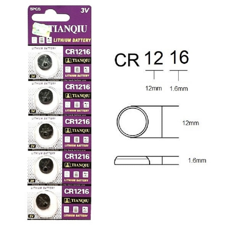 TIANQIU CR1216 Lithium Cell Button Battery