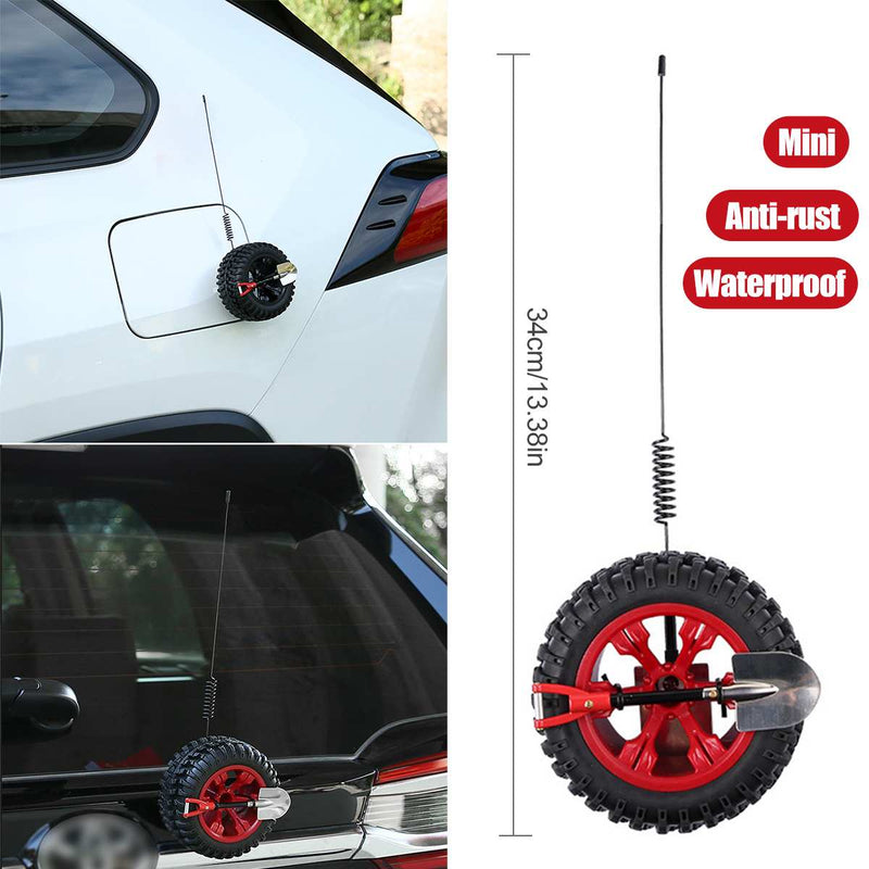 Car Antenna Car Spare Tire Decoration With Shovel