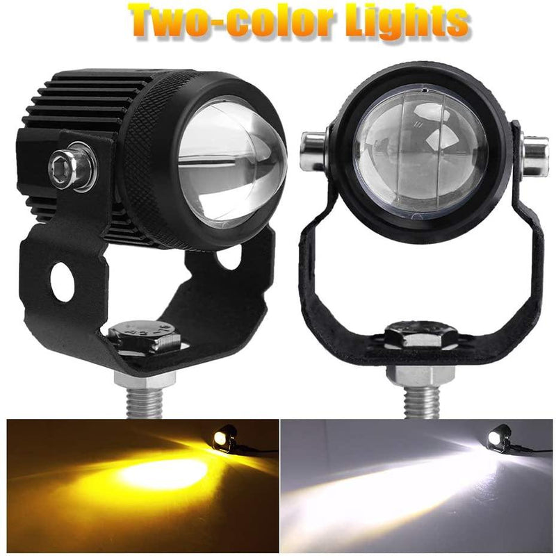 Mini Driving Fog Lights Upgraded Model Motorcycle Auxiliary Spot Lights High Low Beam White / Yellow 2 Pcs Set