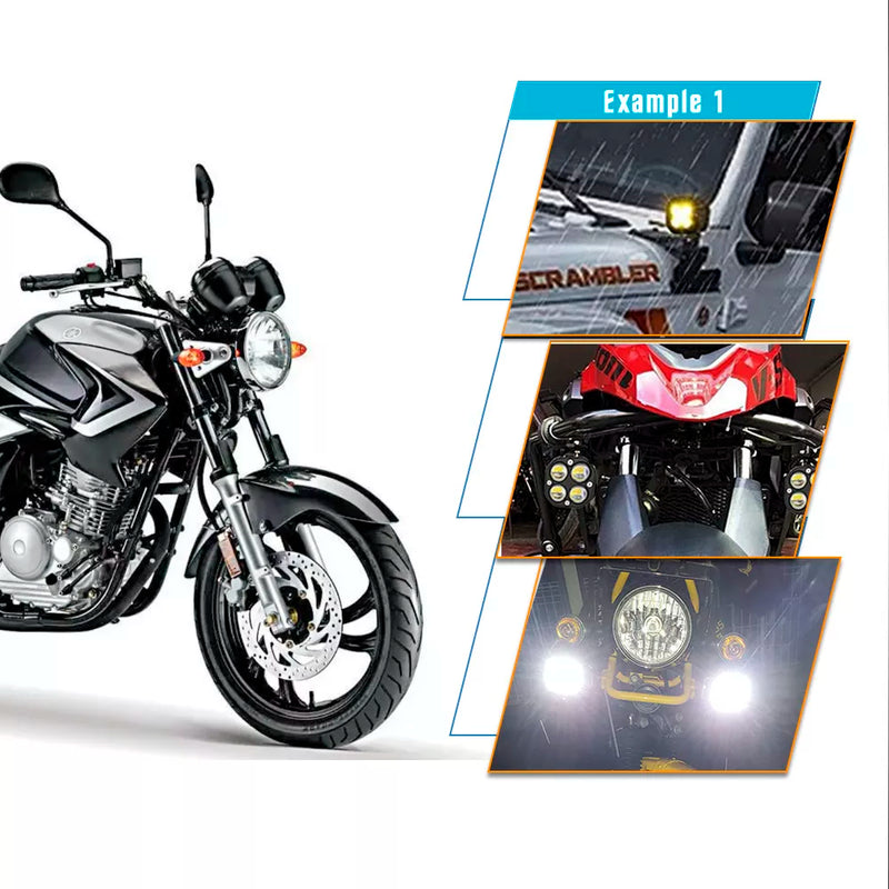 Universal LED Spotlight Light 4 LED Fog Lens Headlight Motorcycle Sport Light For Car 2 Pcs Set
