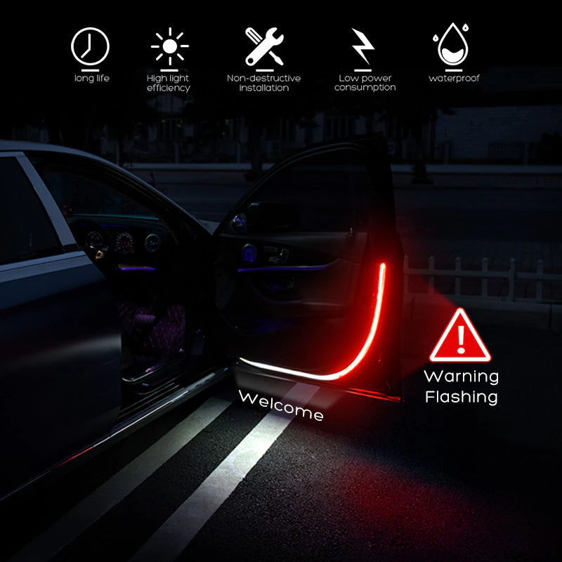 Universal Interior lamp Car Door Opening Warning LED Lights Strips 2Pcs Set