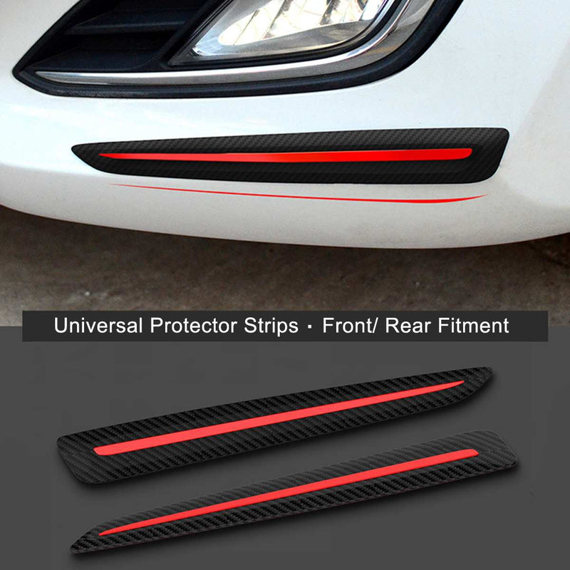 Car Universal Front Rear Carbon Fiber Bumper Air Guard 2 Pcs Set