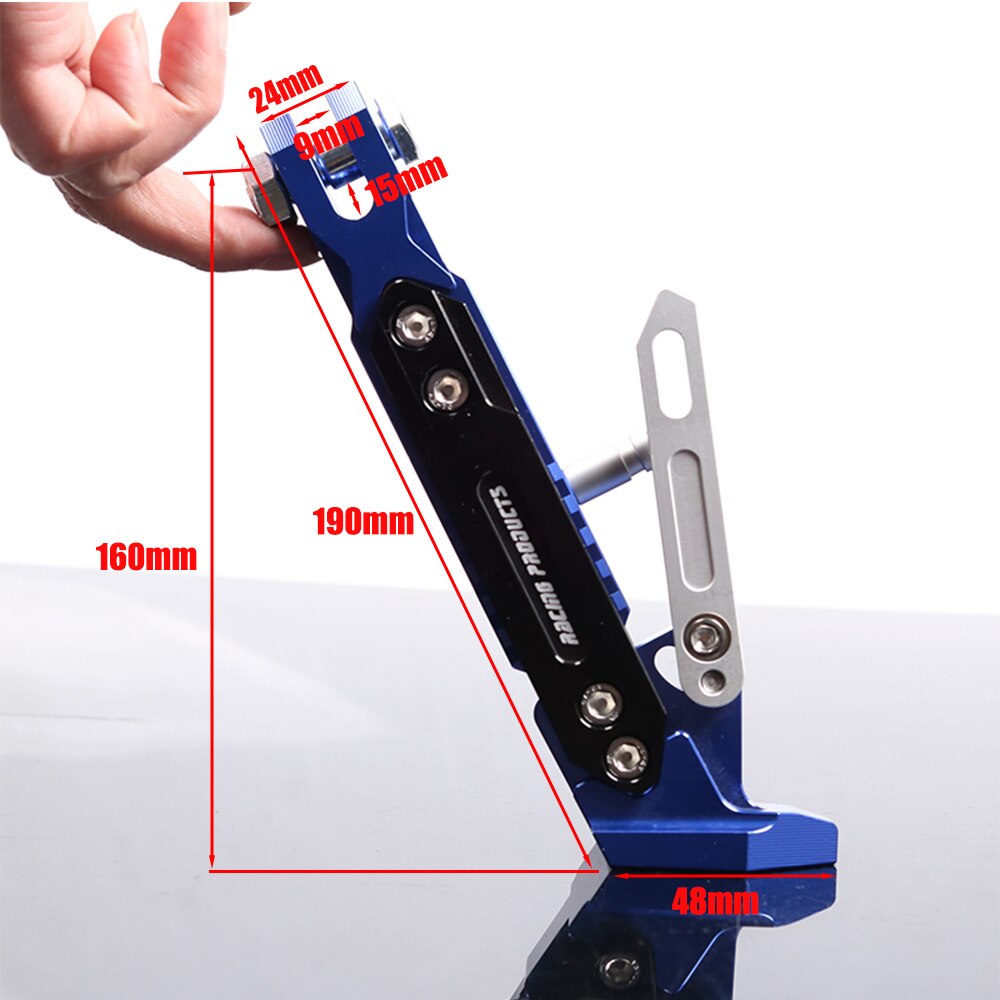 Universal Adjustable Aluminum Alloy Motorcycle Foot Side Support Stand Blue