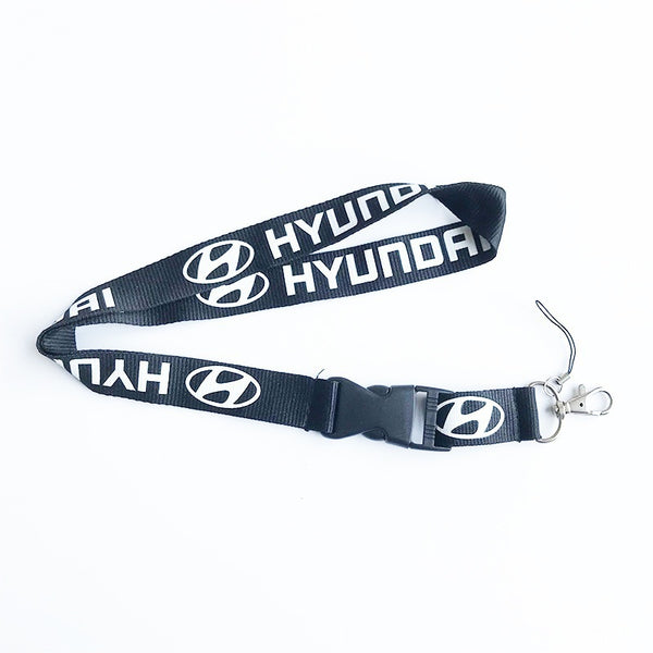 Hyundai Black Long Strap Lanyard Keychain