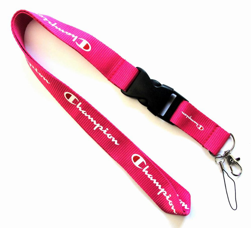 ﻿Champion Pink Long Strap Lanyard Keychain