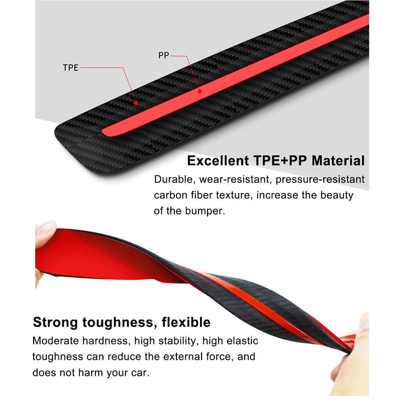 Car Universal Front Rear Carbon Fiber Bumper Air Guard 2 Pcs Set