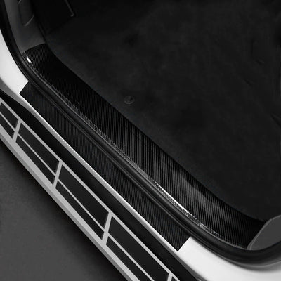 Black Carbon Fiber Car Door Sill Protector Protector 5D Gloss Automotive Wrap Film Self-Adhesive Anti-Collision