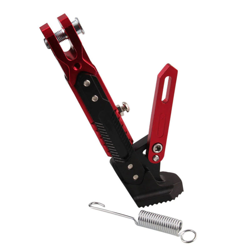 Universal Adjustable Aluminum Alloy Motorcycle Foot Side Support Stand Red