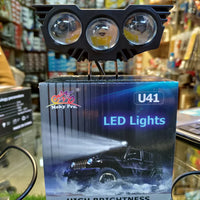 Universal Plastic Body Bike LED Dual Color With Flasher Outside LED 3 Lens Light 1 Pcs
