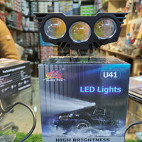 Universal Plastic Body Bike LED Dual Color With Flasher Outside LED 3 Lens Light 1 Pcs