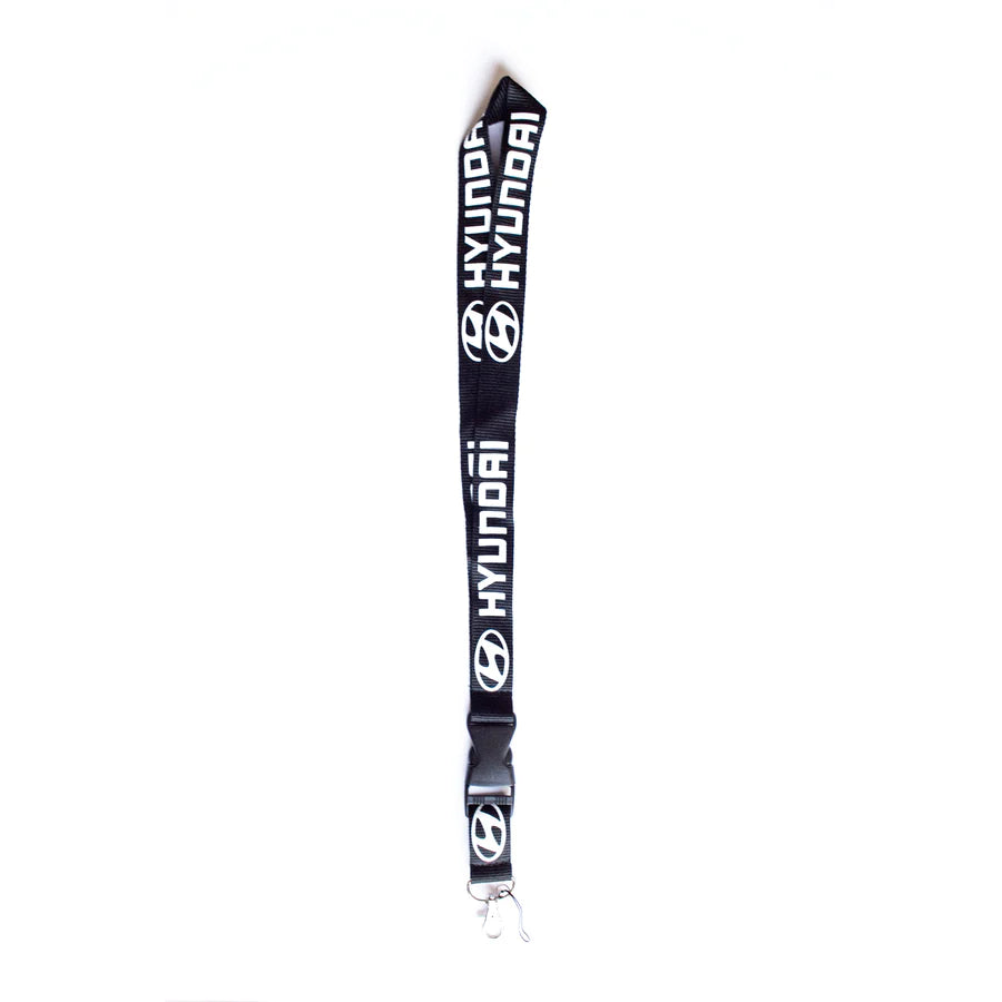 Hyundai Black Long Strap Lanyard Keychain