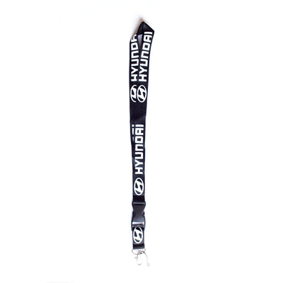 Hyundai Black Long Strap Lanyard Keychain
