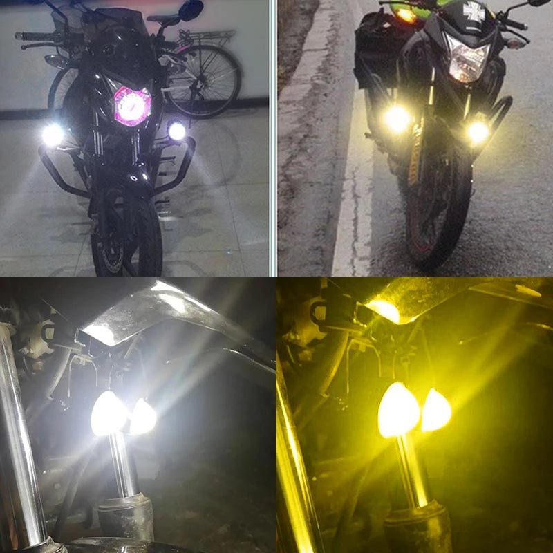 motorcycle led headlight bulbs two-colors switch