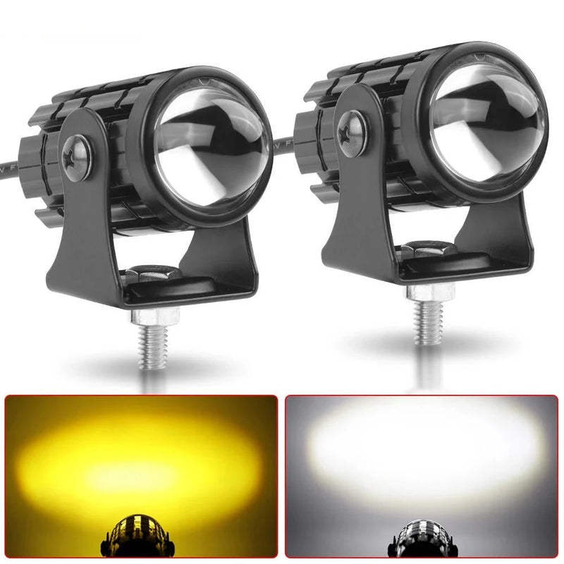 Mini Driving Fog Lights, Motorcycle Auxiliary Spot Lights High Low Beam White / Yellow With Free Switch