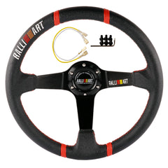 Rallyart PVC Leather Deep Dish Tuning Drift Sports Steering Wheel