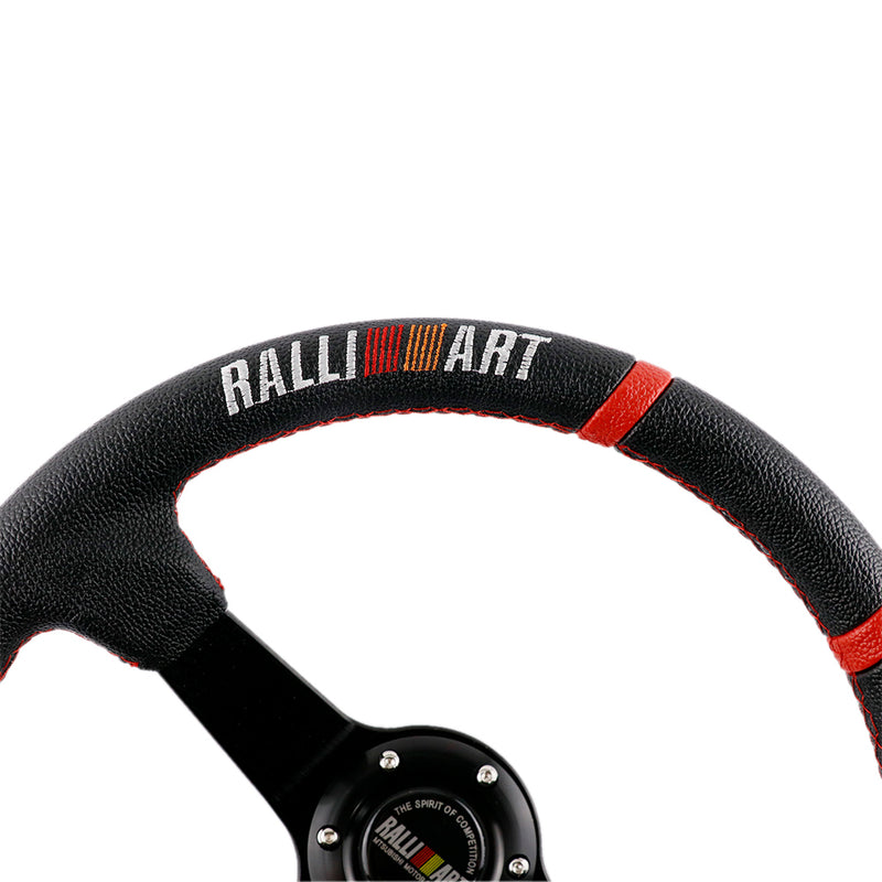 Rallyart PVC Leather Deep Dish Tuning Drift Sports Steering Wheel