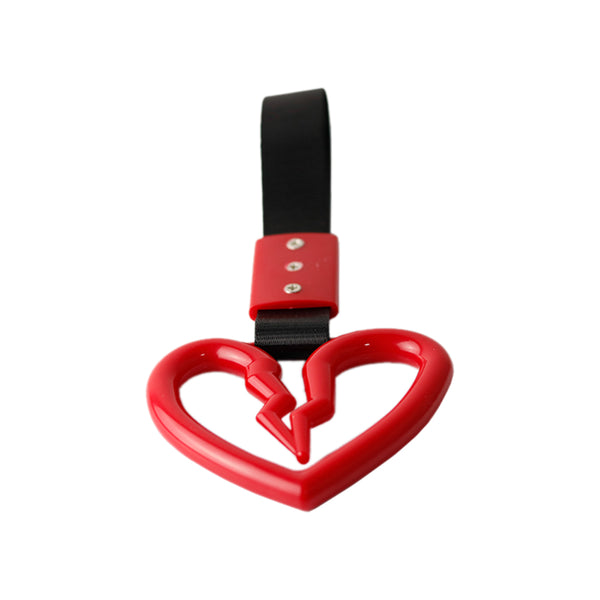 JDM Broken Heart Red Ring Hand Strap Decoration