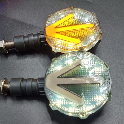 Bike Indicator Arrow Running Style With Lava DRL White/Yellow 2 Pcs Set