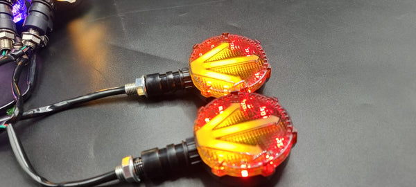 Bike Indicator Arrow Running Style With Lava DRL Red/Yellow 2 Pcs Set