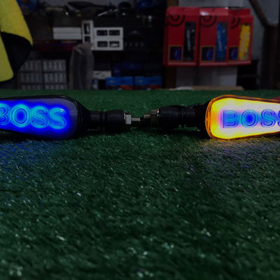 Boss Indicator Audi Running Style With DRL Blue - Yellow 2 Pcs Set