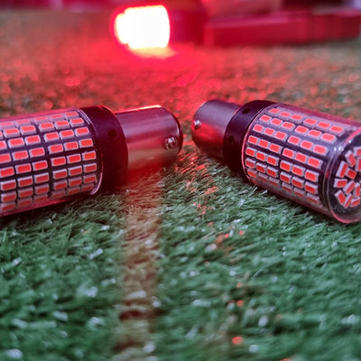 S25 SMD Bulb Brake Light Double Point Red 2 Pcs Set