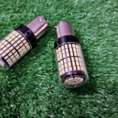 S25 SMD Bulb Brake Light Single Point White 2 Pcs Set