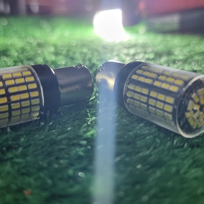 S25 SMD Bulb Brake Light Single Point White 2 Pcs Set