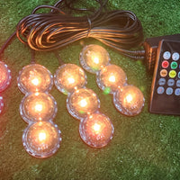 Atmosphere Lamp Star lights Seat Bottom 7 Color Multi-Function Car Interior Remote Control 4Pc