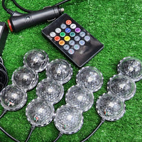 Atmosphere Lamp Star lights Seat Bottom 7 Color Multi-Function Car Interior Remote Control 4Pc