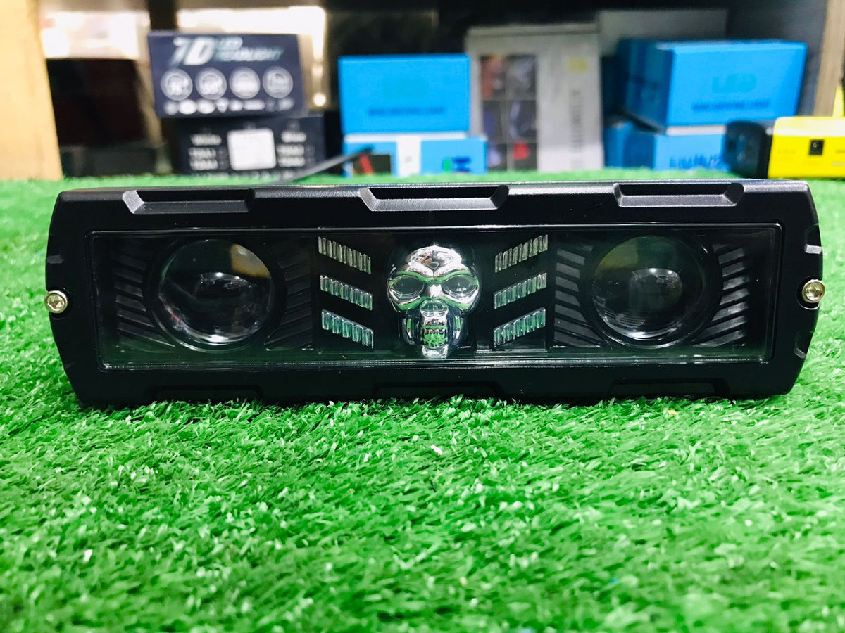 7 Inch Skull style Bar Light Dual Colour 1 Pcs