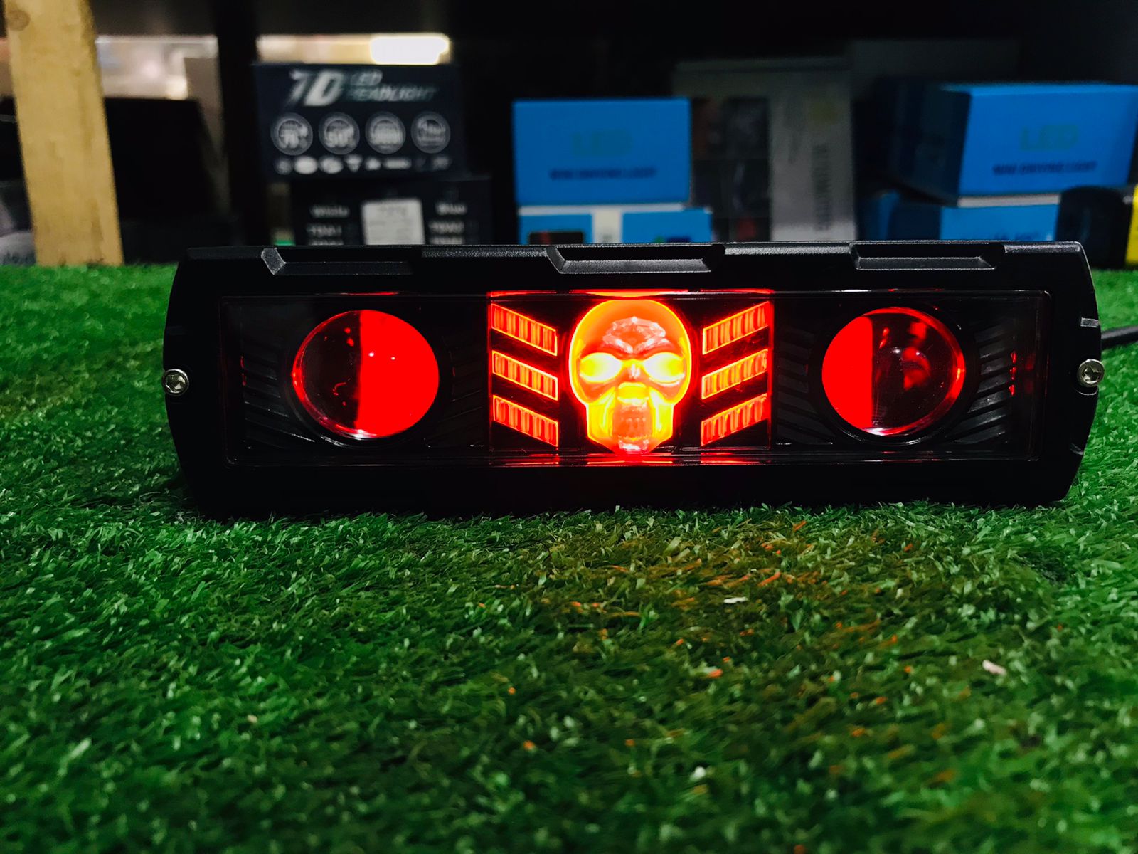 7 Inch Skull style Bar Light Dual Colour 1 Pcs