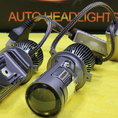 S33 LED Headlight Bulbs with Mini Projector Lens Hi-Lo H4 Projector Lens 1 Pc
