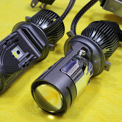 S33 LED Headlight Bulbs with Mini Projector Lens Hi-Lo H4 Projector Lens 1 Pc