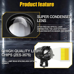 Mers-Star ☮ Style Projector Fog Lights For All Bikes, Cars - Jeep 2 Pcs Set