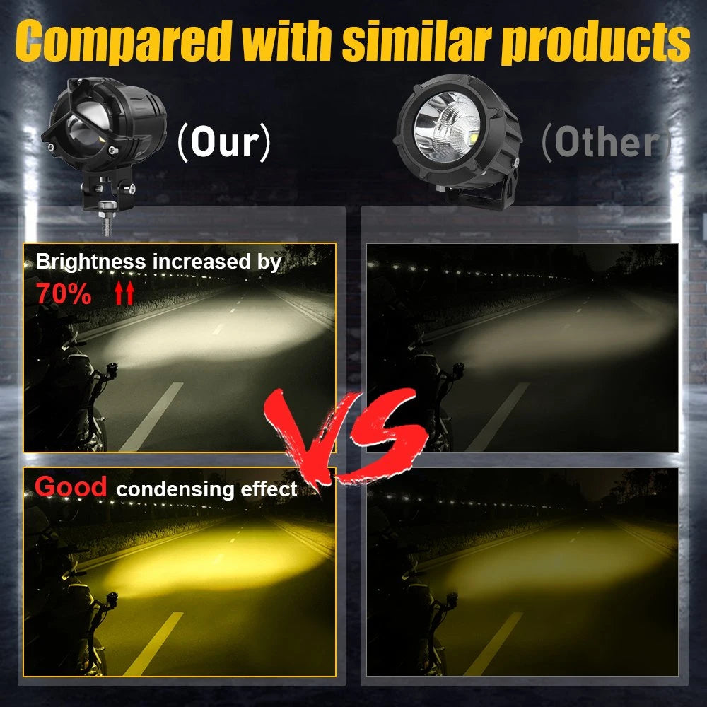 Mers-Star ☮ Style Projector Fog Lights For All Bikes, Cars - Jeep 2 Pcs Set