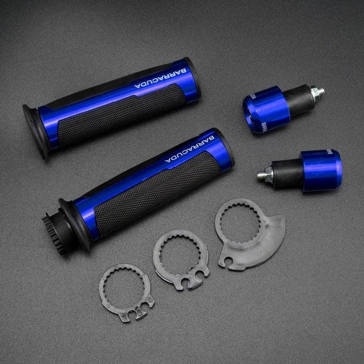 Universal Motorcycle Original Barracuda Aluminum Handle Grip Blue