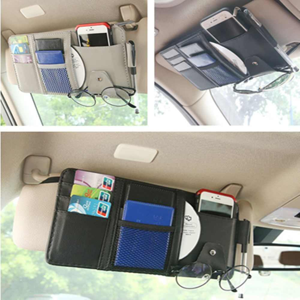 Car Styling Sun Visor Organizer Storage Bag Aquamarine Color