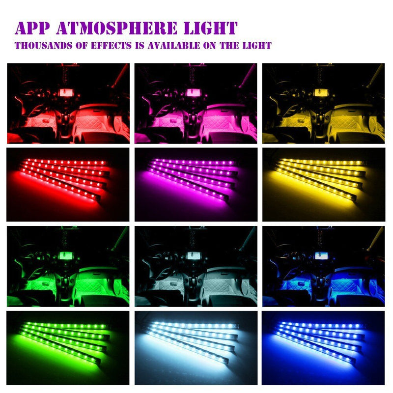 Multicolor LED Light Car Accessories Atmosphere Light Lamp & Remote Control  Kits