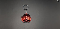 BAT Face Red Metal Keychain