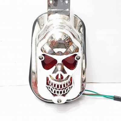 Bike Back Tail Light Skull Style Dual Point Universal